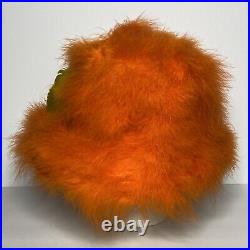 Vintage HAPPY CAPPERS 1960s Orange Feather Hat Marabou Notes