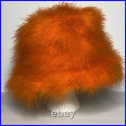 Vintage HAPPY CAPPERS 1960s Orange Feather Hat Marabou Notes