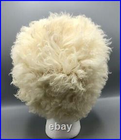 Vintage Halston USA Shearling Mongolian Curly Lamb Fur Hat /b