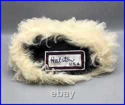Vintage Halston USA Shearling Mongolian Curly Lamb Fur Hat /b