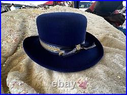 Vintage, Handmade, D Bar J, Woman's, Blue, Bowler Hat