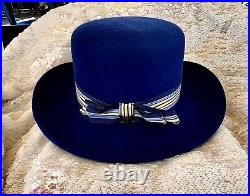 Vintage, Handmade, D Bar J, Woman's, Blue, Bowler Hat