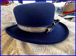 Vintage, Handmade, D Bar J, Woman's, Blue, Bowler Hat