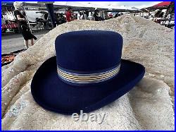 Vintage, Handmade, D Bar J, Woman's, Blue, Bowler Hat