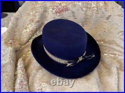 Vintage, Handmade, D Bar J, Woman's, Blue, Bowler Hat