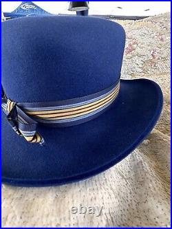 Vintage, Handmade, D Bar J, Woman's, Blue, Bowler Hat