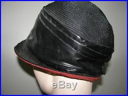 Vintage Hat 1920's Flapper Cloche Straw Fabulous Hat Decoration Trim Millinery