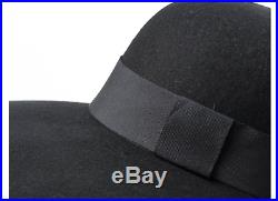 Vintage Hat Brim Wide Luxury Little Black Dress Audrey Hepburn Fine Wool Fedora
