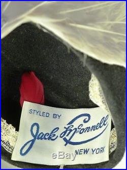 Vintage Hat Jack Mcconnell Original, The White Swan, Superb & Rare, Statment Hat