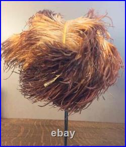 Vintage Hats by Lou Ella Ostrich Plume Feathers Brown/Rust Will Fit Larger Sizes