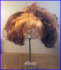 Vintage Hats by Lou Ella Ostrich Plume Feathers Brown/Rust Will Fit Larger Sizes