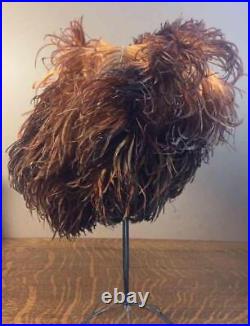 Vintage Hats by Lou Ella Ostrich Plume Feathers Brown/Rust Will Fit Larger Sizes