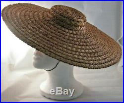 Vintage Hattie Carnegie Women's Hat Straw Rare
