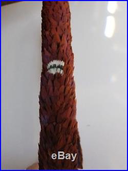 Vintage Hawaiian Pheasant Feather Lei / Hat Band Handcrafted