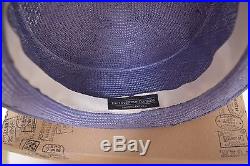 Vintage J Peterman Lilac Straw Downton Garden Party Ladies Hat & Original Box