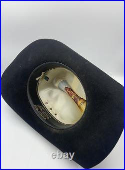 Vintage JOHN B. STETSON Cowboy Hat BLACK 4X BEAVER Sz 7 1/8 USA