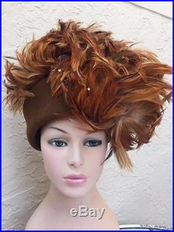Vintage Jack MC Connell Glamour Feather Hat