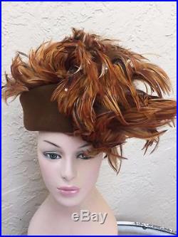 Vintage Jack MC Connell Glamour Feather Hat