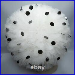 Vintage Jack McConnell Bubble Hat Red Feather Label White Tulle Black Polka Dots