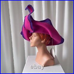 Vintage Jack McConnell NEW with Tags Hat Purple Pink Wide Brim DERBY NWT