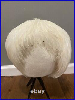 Vintage Jack McConnell New York White Feather Faux Diamond Show Girl Women's Hat