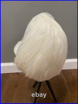 Vintage Jack McConnell New York White Feather Faux Diamond Show Girl Women's Hat