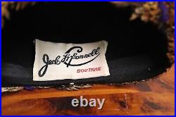 Vintage Jack McConnell Vibrant Purple Feather Skull Cap Church Fascinator Hat