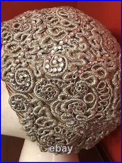 Vintage Jack Mcconnell Rhinestone Hat Great Gatsby Style 1920's