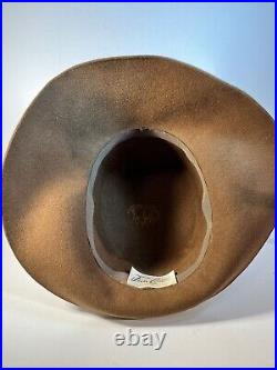 Vintage Jan Leslie Brown Hat Imported Velour Mod Theater Cosplay READ