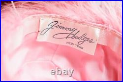Vintage Jimmy Hodges Custom Made Pink Purple Natural Feather Statement Hat M