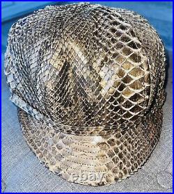 Vintage Kokin New York Genuine Python Metallic Cabbie Hat Cap