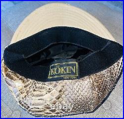 Vintage Kokin New York Genuine Python Metallic Cabbie Hat Cap