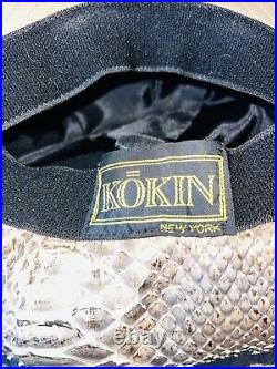 Vintage Kokin New York Genuine Python Metallic Cabbie Hat Cap