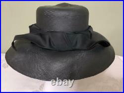 Vintage Ladies Christian Dior Black Rim Hat Chapeaux
