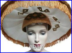 Vintage Large Brim Hat, Femme Fatale, Couture, Unusual, Fun