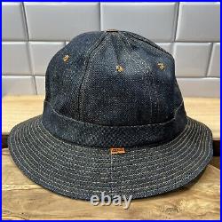 Vintage Levi's Orange Tab Bucket Hat Size Small 1970s Blue Indigo