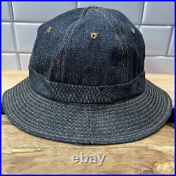 Vintage Levi's Orange Tab Bucket Hat Size Small 1970s Blue Indigo