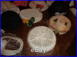 Vintage Lot 15 Women's Hats Headbands 40/s/50s/60s All Types Fur Mesh Flowered