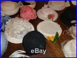 Vintage Lot 15 Women's Hats Headbands 40/s/50s/60s All Types Fur Mesh Flowered