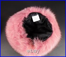 Vintage Mariella Burani Pink Fox Fur Hat & Matching Muff Set Made in Italy