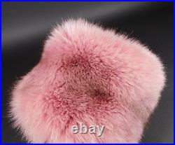 Vintage Mariella Burani Pink Fox Fur Hat & Matching Muff Set Made in Italy