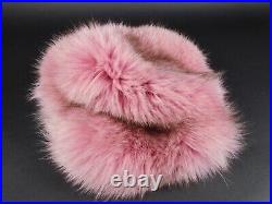 Vintage Mariella Burani Pink Fox Fur Hat & Matching Muff Set Made in Italy