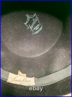 Vintage Men Chevalier Hat & Womens Zephyr Hat With Veil Paris Black In Box