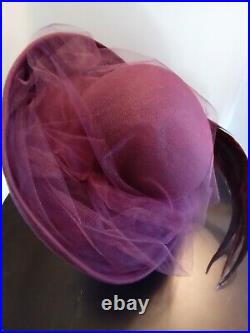 Vintage Michael Howard Mis Biener Wedding/Formal Ladies Hat Plum Color Has Tags