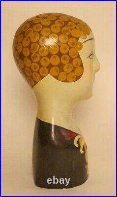 Vintage Millinery Mannequin Head Bust, Hat Display Atelier J. H. Engesser Zurich