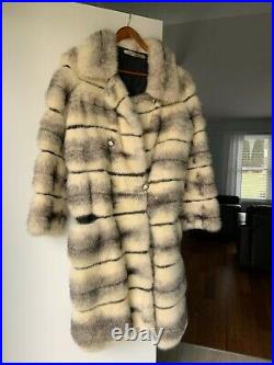 Vintage Mink Coat & HAT Saphire Cross Color Women Large Long Length NO RESERVE