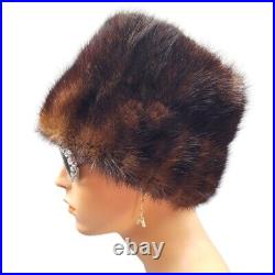 Vintage Mink Fur Cloche Hat Dark Coco Brown Old Hollywood Snow Bunny HAT ONLY