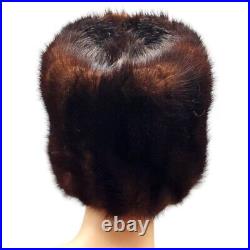 Vintage Mink Fur Cloche Hat Dark Coco Brown Old Hollywood Snow Bunny HAT ONLY