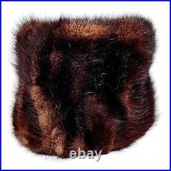 Vintage Mink Fur Cloche Hat Dark Coco Brown Old Hollywood Snow Bunny HAT ONLY