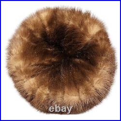 Vintage Mink Fur Cloche Hat Med Coco Brown MOD GoGo Roadster Snow Bunny Luxe